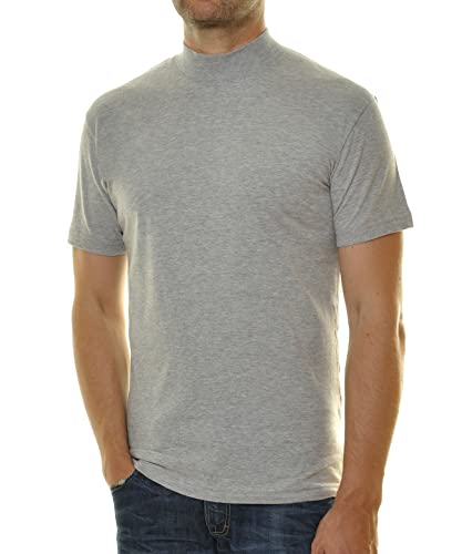 RAGMAN Herren Stehkragenshirt Kurzarm S, Grau-Melange-012 von RAGMAN