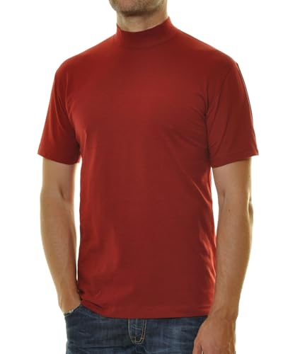 RAGMAN Herren Stehkragenshirt Kurzarm Weinrot-061, S von RAGMAN