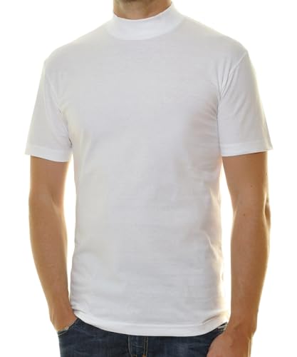 RAGMAN Herren Stehkragenshirt Kurzarm Weiss-006, XXL von RAGMAN