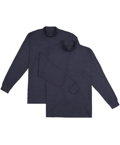 RAGMAN Herren Stehkragenshirt Langarm 2er Pack Marine-070, XL von RAGMAN