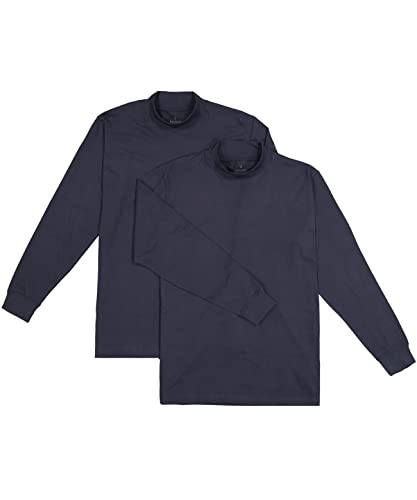 RAGMAN Herren Stehkragenshirt Langarm 2er Pack XXL, Marine-070 von RAGMAN