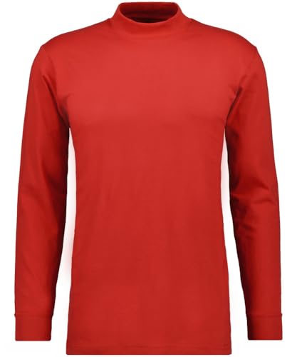 RAGMAN Herren Stehkragenshirt Langarm 5XL, Weinrot-615 von RAGMAN