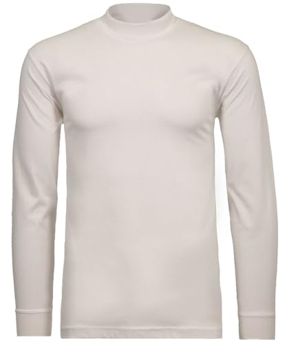 RAGMAN Herren Stehkragenshirt Langarm Ecru-008, M von RAGMAN