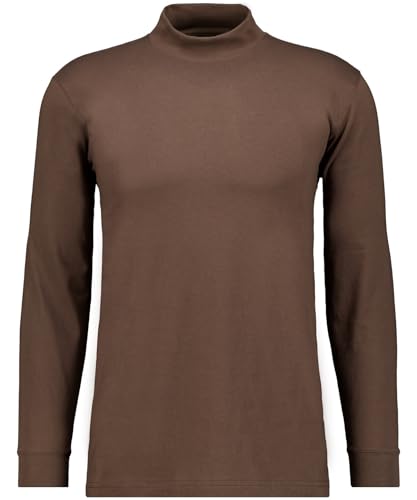 RAGMAN Herren Stehkragenshirt Langarm Mokka-083, M von RAGMAN