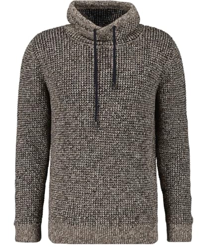RAGMAN Herren Strick-Pullover mit speziellem Kragen Taupe-Grau mouliniert-187, 3XL von RAGMAN