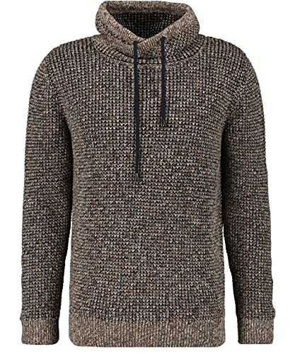 RAGMAN Herren Strick-Pullover mit speziellem Kragen XXL, Taupe-Grau mouliniert-187 von RAGMAN