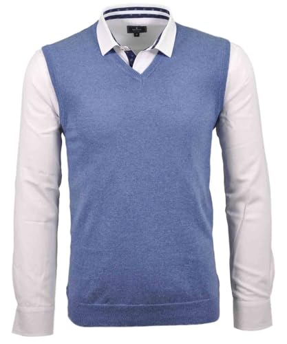 RAGMAN Herren Strick-Pullunder Uni Taube-073, L von RAGMAN