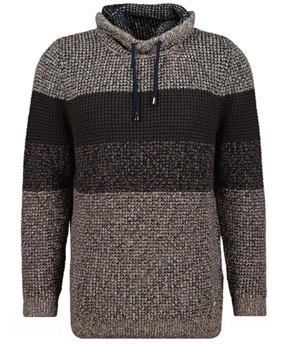 RAGMAN Herren Strickpullover Tweed, gestreift XXL, Taupe-Grau mouliniert-187 von RAGMAN