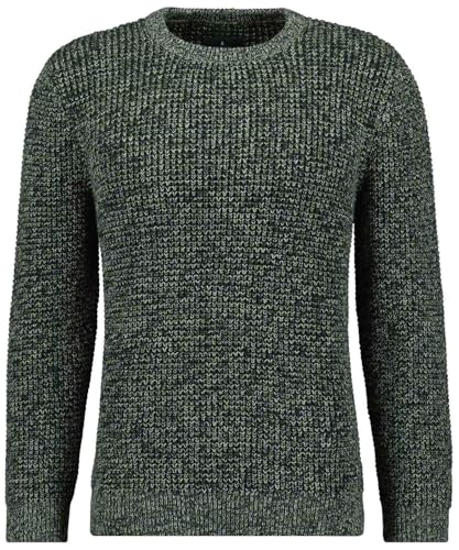 RAGMAN Herren Strickpullover Tweed Dunkelgrün-393, L von RAGMAN