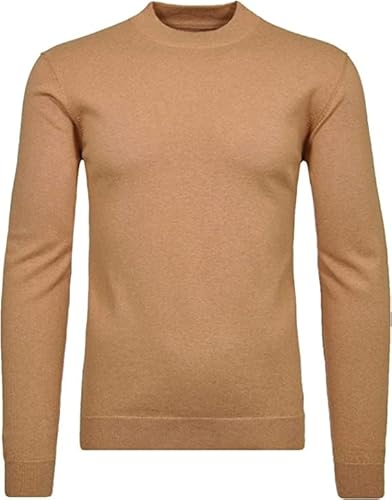 RAGMAN Herren Strickpullover mit Stehkragen L, Sand-865 von RAGMAN