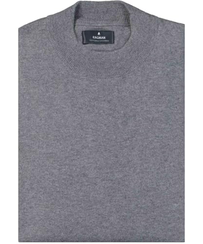 RAGMAN Herren Strickpullover mit Stehkragen Mittelgrau-015, XL von RAGMAN