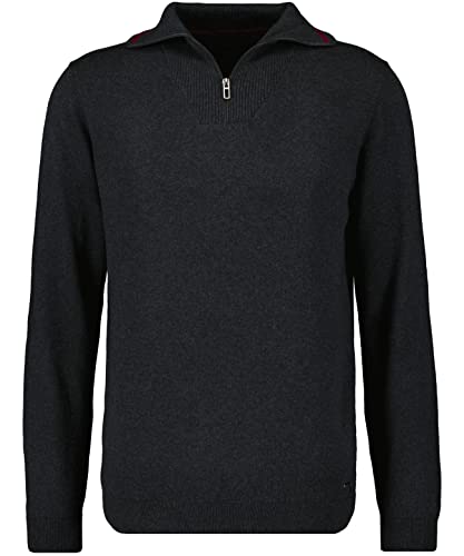 RAGMAN Herren Strickpullover mit Stehkragen und Zip 3XL, Anthrazit-019 von RAGMAN