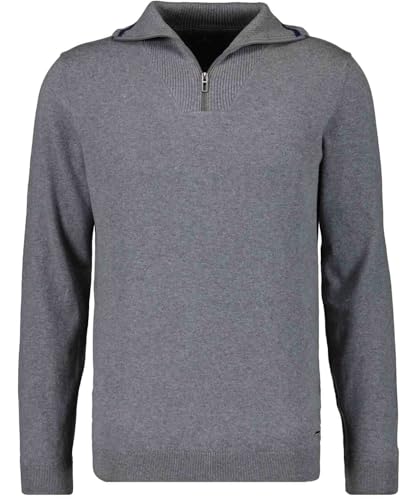 RAGMAN Herren Strickpullover mit Stehkragen und Zip Mittelgrau-015, 4XL von RAGMAN
