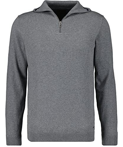 RAGMAN Herren Strickpullover mit Stehkragen und Zip XL, Mittelgrau-015 von RAGMAN