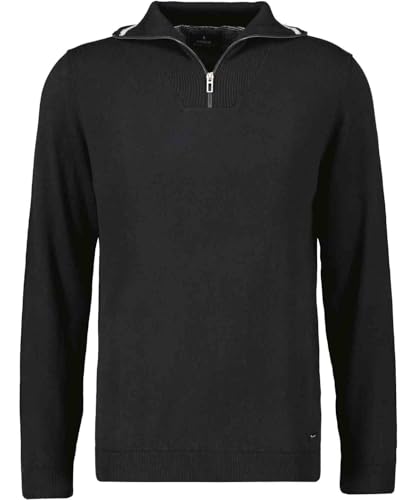 RAGMAN Herren Strickpullover mit Stehkragen und Zip Schwarz-009, XL von RAGMAN