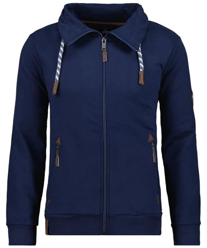 RAGMAN Herren Sweatjacke mit Stehkragen Dunkelblau-711, M von RAGMAN