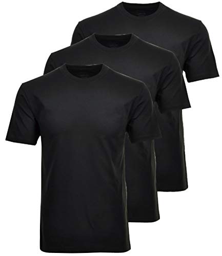 RAGMAN Herren T-Shirt 3er Pack Rundhals, SCHWARZ, L von RAGMAN