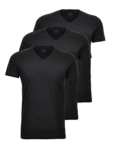 RAGMAN Herren T-Shirt 3er-Pack V-Neck Body Fit, SCHWARZ, XXL von RAGMAN
