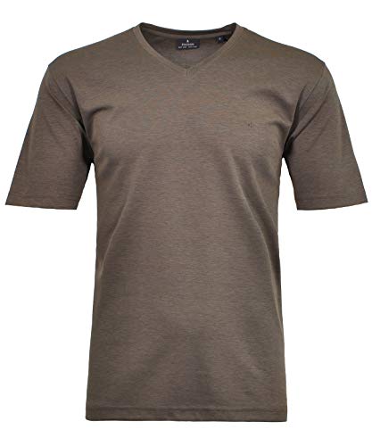 RAGMAN Herren T-Shirt Softknit Uni, Pflegeleicht L, Macchiato-870 von RAGMAN