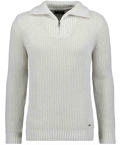 RAGMAN Herren Troyer Strickpullover Ecru-005, L von RAGMAN