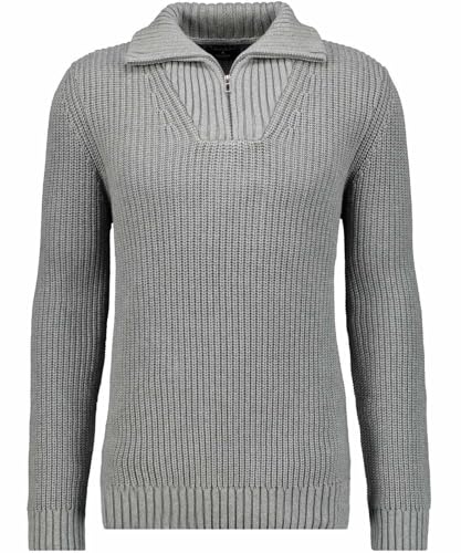 RAGMAN Herren Troyer Strickpullover Grau-Melange-012, XL von RAGMAN