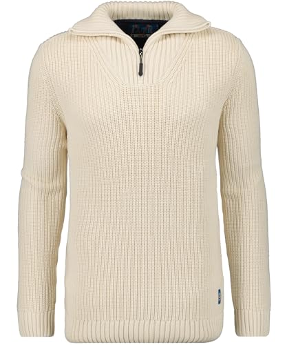 RAGMAN Herren Troyer Strickpullover L, Ecru-003 von RAGMAN