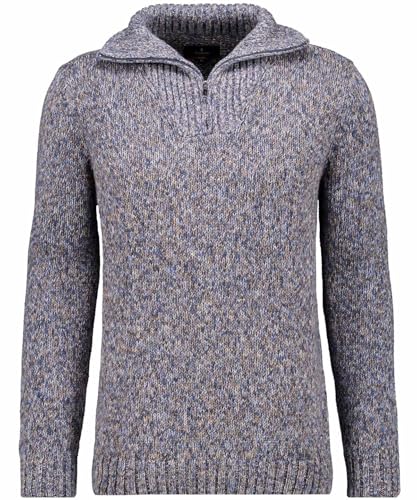 RAGMAN Herren Troyer-Strickpullover Tweed Blau-177, M von RAGMAN