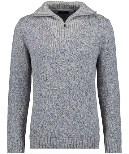 RAGMAN Herren Troyer-Strickpullover Tweed Grau-Melange-012, L von RAGMAN