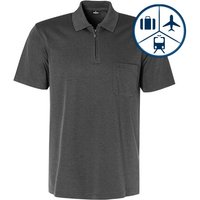 RAGMAN Herren Zip-Polo grau Baumwoll-Piqué von RAGMAN