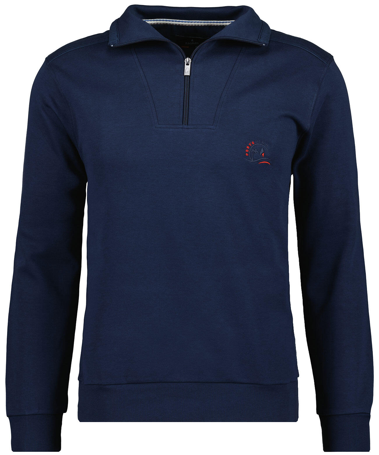 RAGMAN - Jersey-Sweater mit Troyer-Kragen jeansblau - Gr. - L von RAGMAN