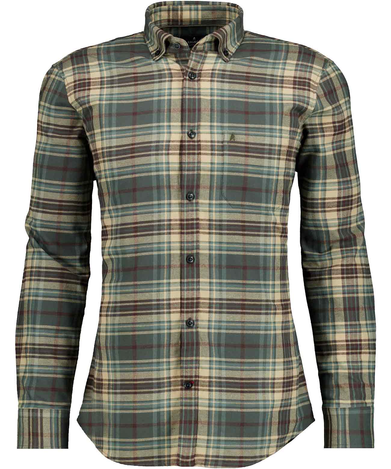 RAGMAN - Karohemd Button-down-Kragen dunkelgrün - Gr. - L von RAGMAN