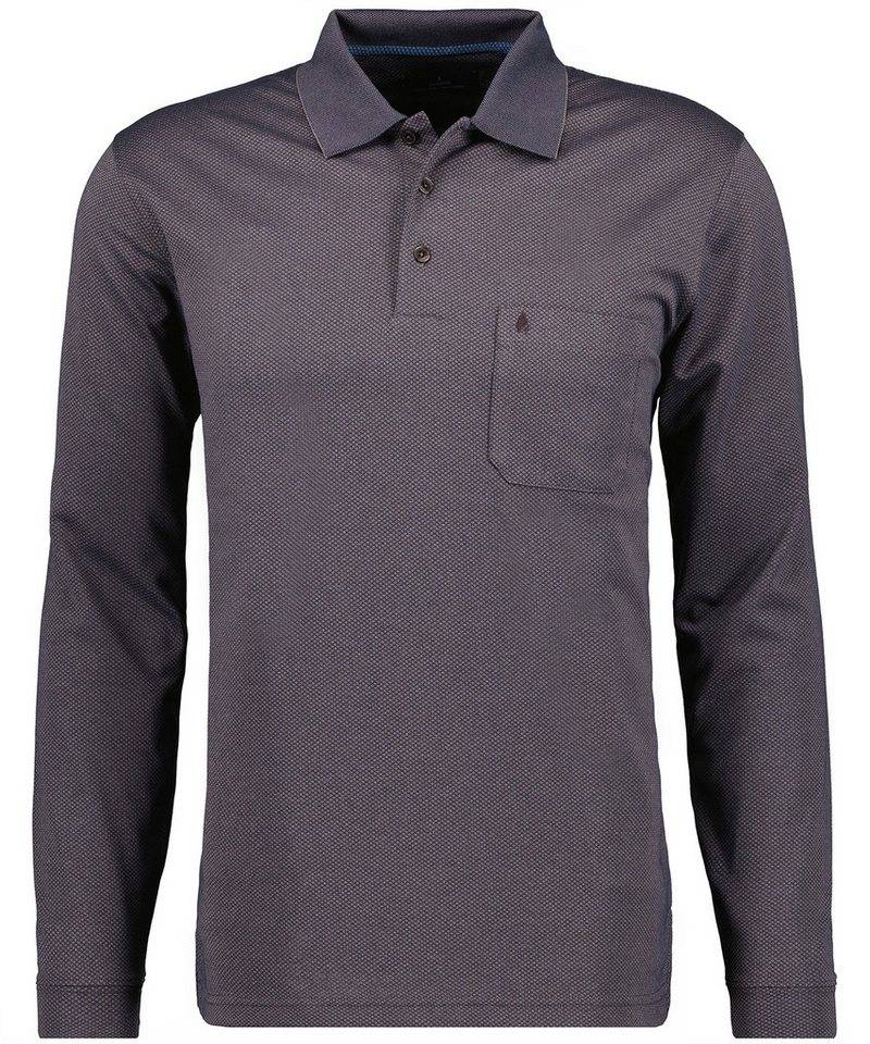 RAGMAN Langarm-Poloshirt Polo LS fish net von RAGMAN