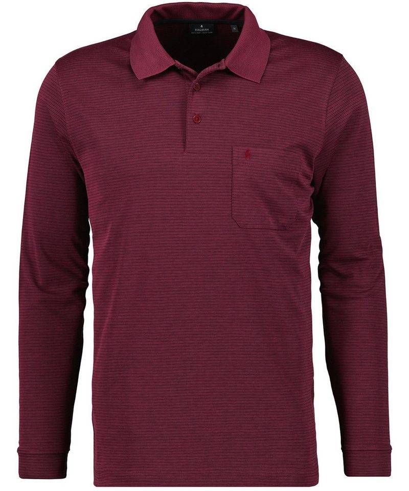RAGMAN Langarm-Poloshirt Polo button fineliner LS von RAGMAN