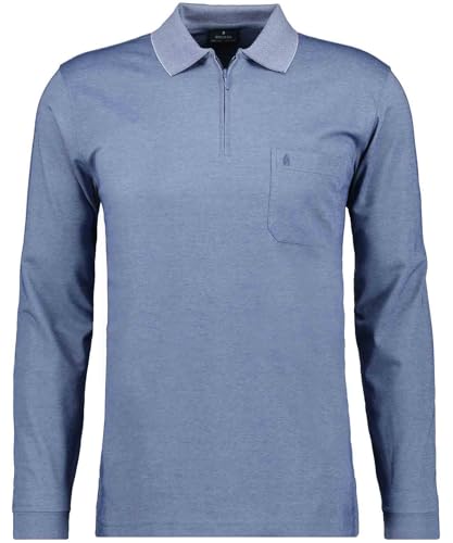 RAGMAN Langarm Poloshirt Softknit S, Taube-073 S Taube-073 von RAGMAN
