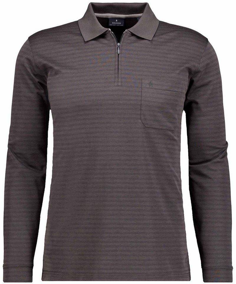 RAGMAN Langarm-Poloshirt von RAGMAN