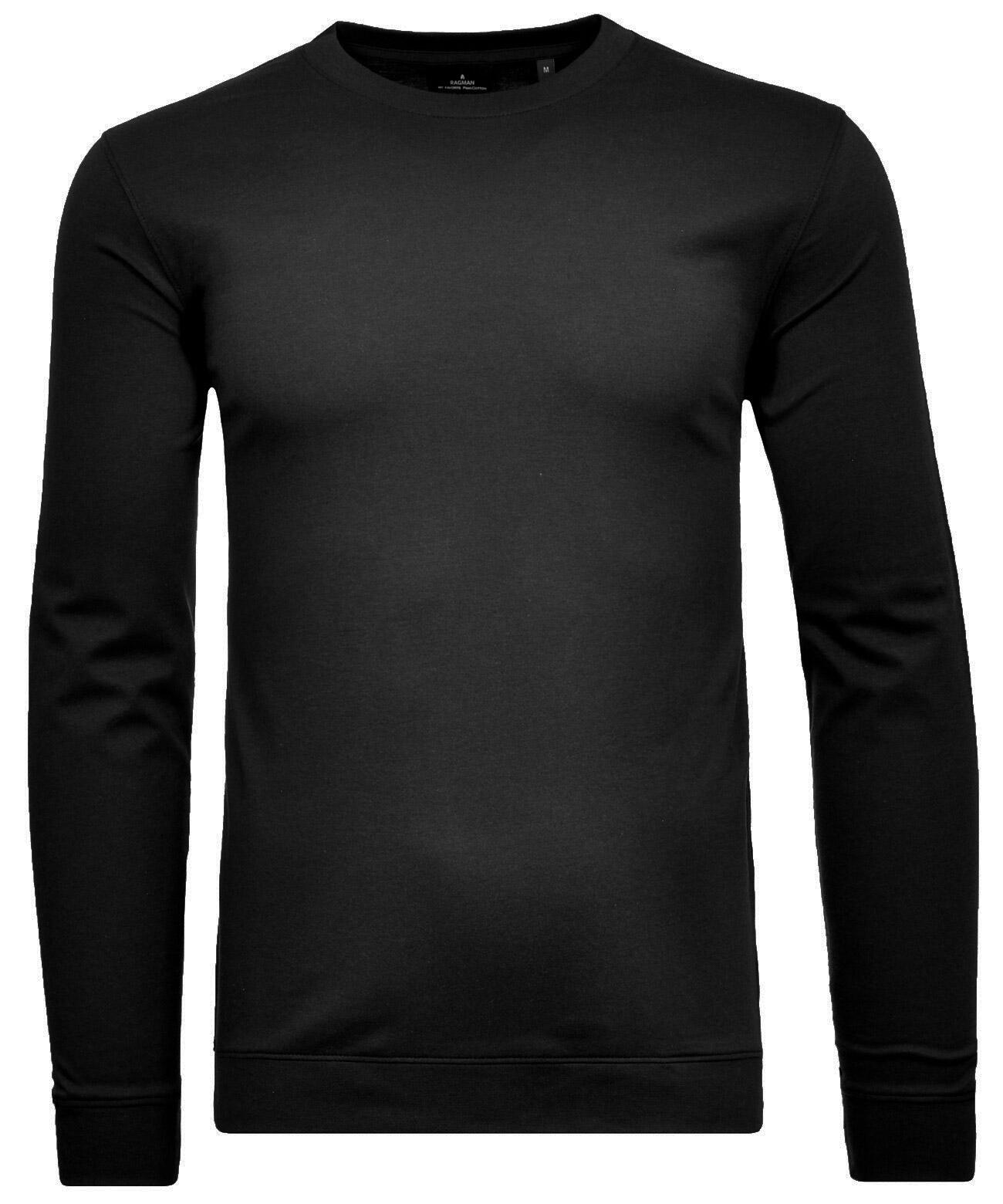 RAGMAN - Pima Langarmshirt Rundhals mit Bündchen schwarz - Gr. - M von RAGMAN