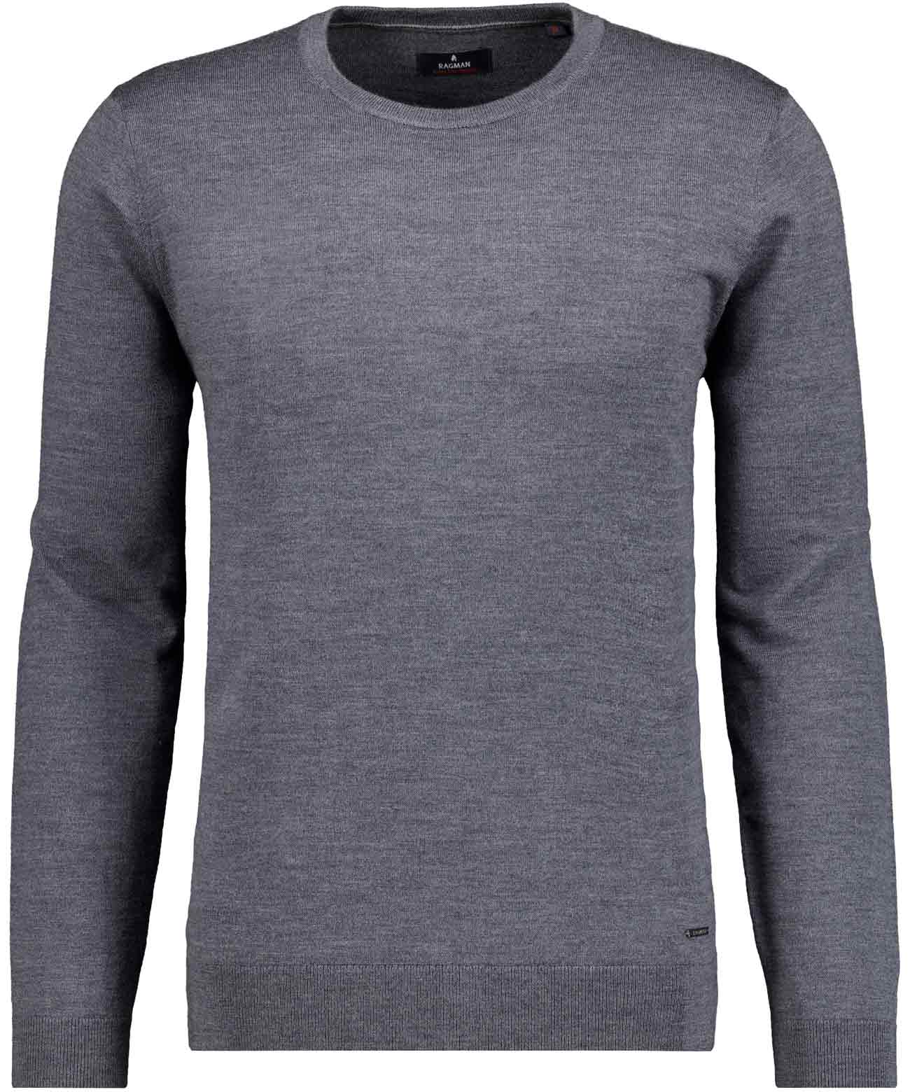 RAGMAN - Merino-Strickpullover, Rundhals anthrazit - Gr. - M von RAGMAN