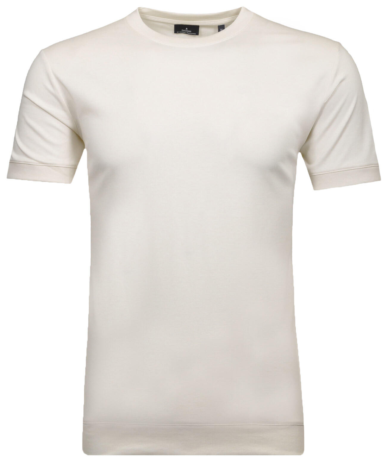 RAGMAN - Pima T-Shirt Rundhals mit Bündchen ecru - Gr. - S von RAGMAN