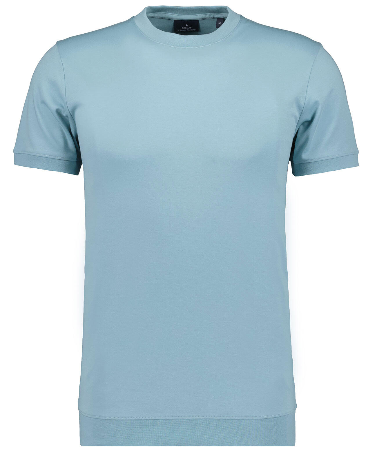 RAGMAN - Pima T-Shirt Rundhals mit Bündchen minze - Gr. - S von RAGMAN