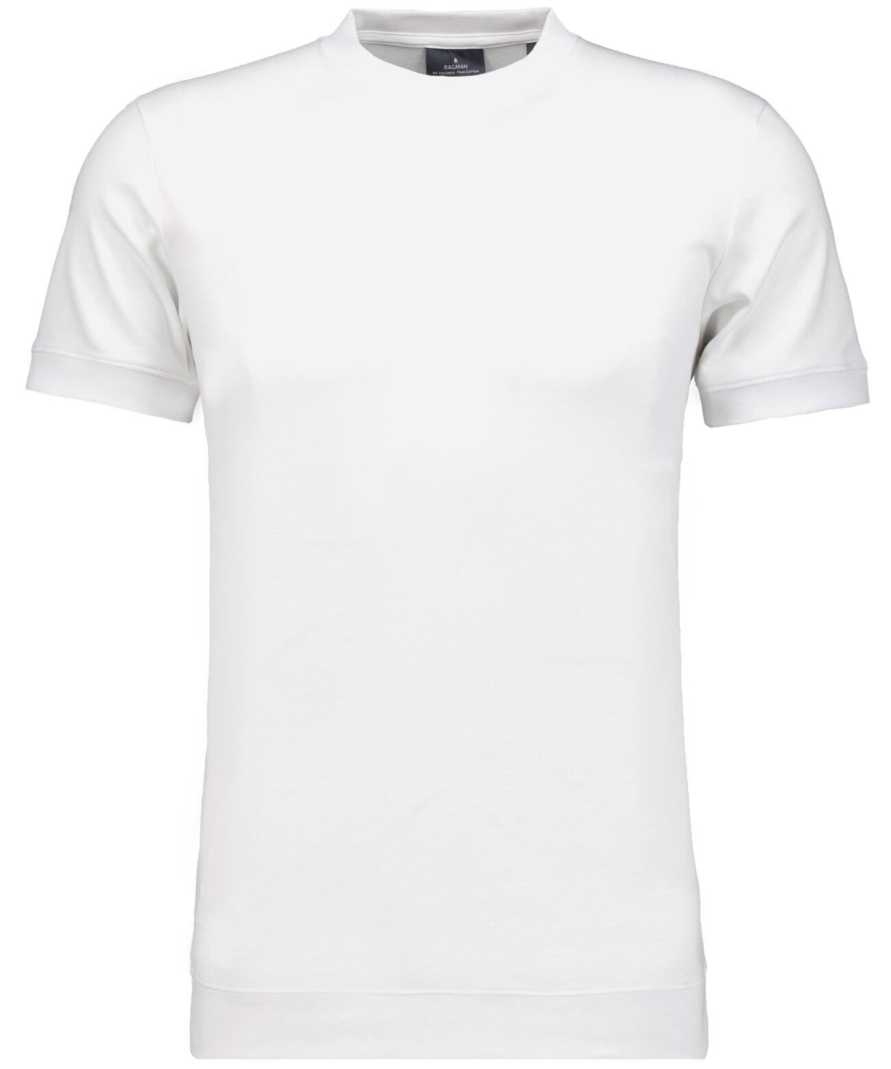 RAGMAN - Pima T-Shirt Rundhals mit Bündchen weiss - Gr. - XL von RAGMAN