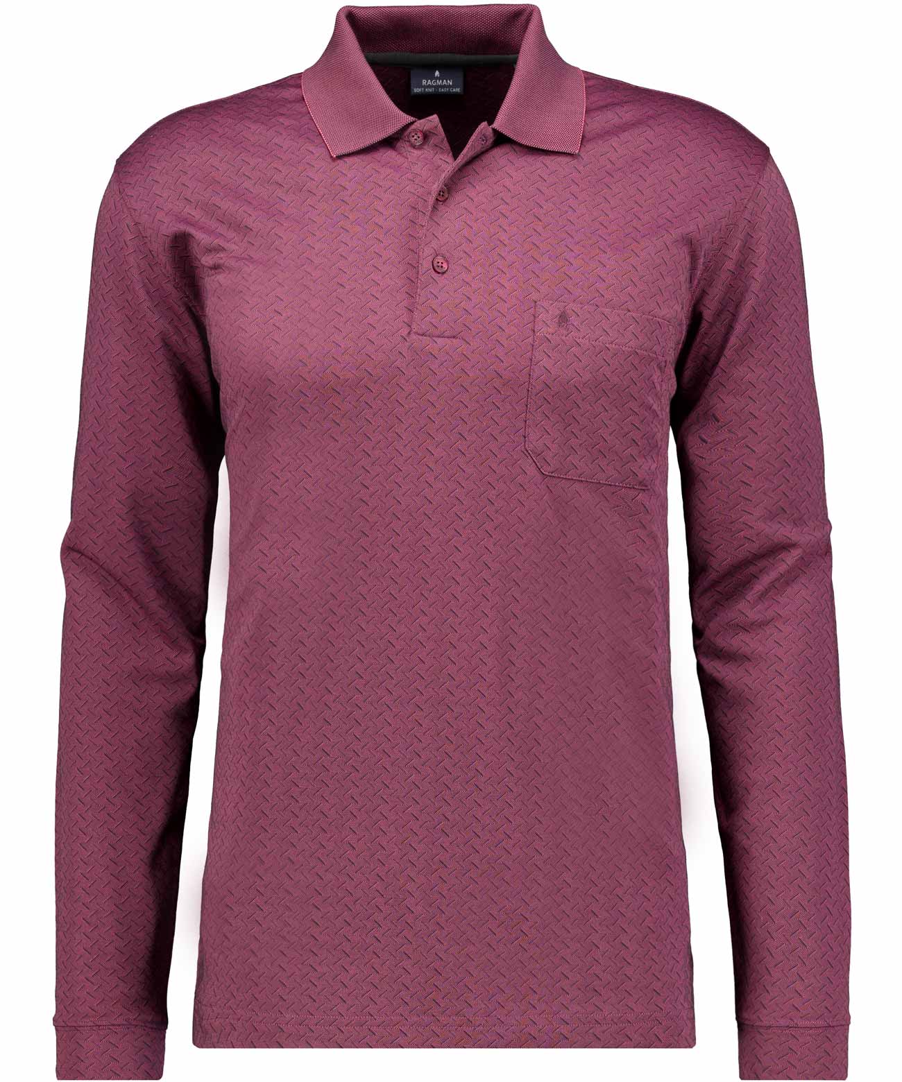 RAGMAN - Poloshirt Jacquard beere - Gr. - S von RAGMAN