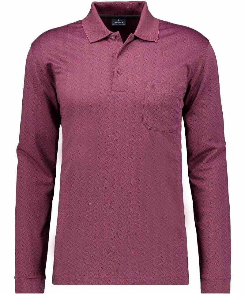 RAGMAN - Poloshirt Jacquard beere - Gr. - XXL von RAGMAN