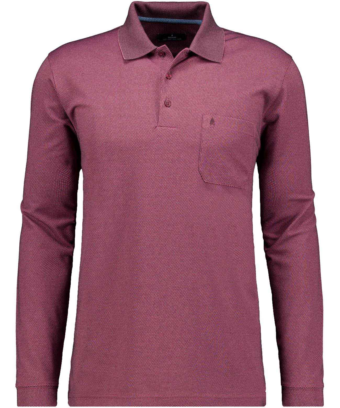 RAGMAN - Poloshirt langarm weinrot - Gr. - S von RAGMAN