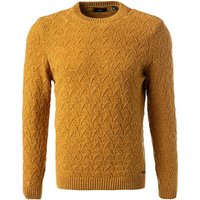 RAGMAN Herren Pullover gelb Wolle unifarben von RAGMAN