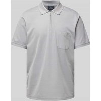 RAGMAN Regular Fit Poloshirt mit Logo-Stitching in Silber, Größe M von RAGMAN