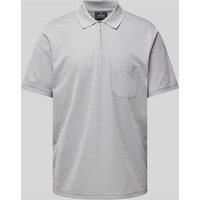 RAGMAN Regular Fit Poloshirt mit Logo-Stitching in Silber, Größe XL von RAGMAN