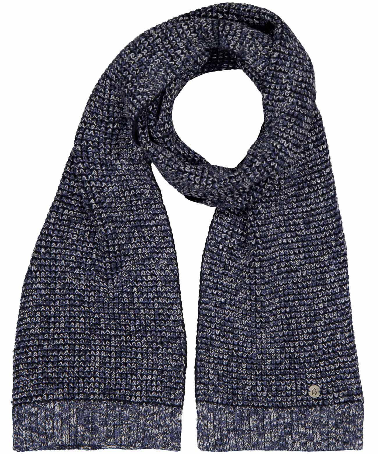 RAGMAN - Schal im Waffelstrick, gestreift blau-melange - Gr. - OS von RAGMAN