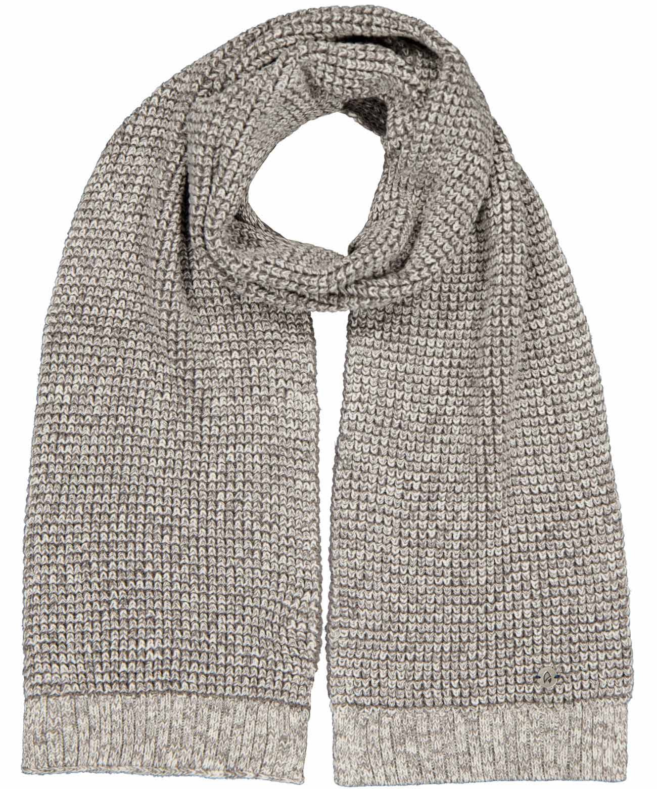 RAGMAN - Schal im Waffelstrick, gestreift mittelgrau - Gr. - OS von RAGMAN