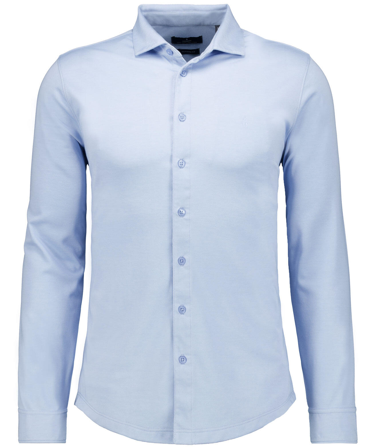 RAGMAN - Softknit-Hemd Langarm, modern fit blaugrau - Gr. - L von RAGMAN