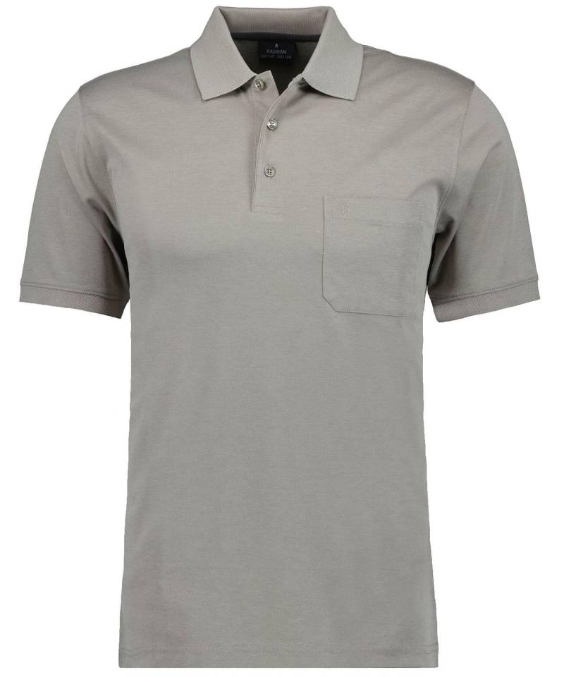 RAGMAN - Softknit-Polo mit Brusttasche, kurzarm beige - Gr. - L von RAGMAN
